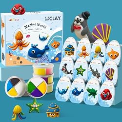 ARTPAR Air Dry Clay Kit for Kids,12 Marine Animals‌ Modeling Magic Clay Set | DIY Molding Clay Sculpting Tools Set,Non-Sticky,Ultra-Light,Creative School Arts & Crafts Gifts for Boys & Girls Ages 3-12
