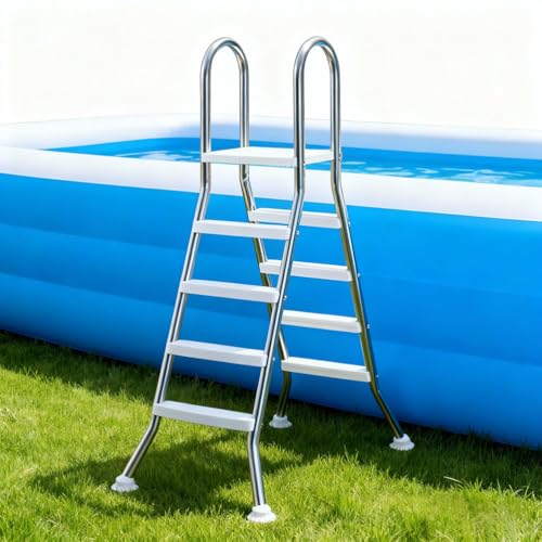 Escalera para Piscina Elevada 4 Peldaños Acero Inox 304 miniatura 1