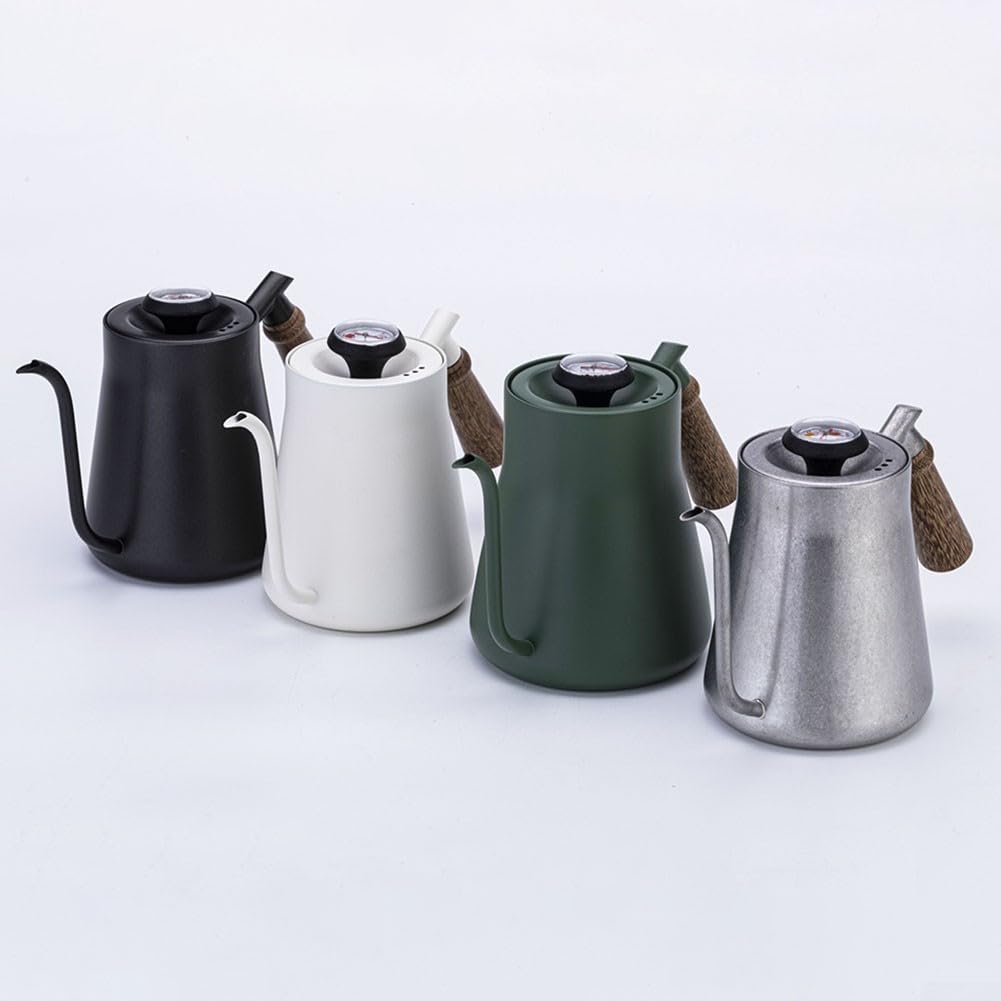 Schwanenhals-Wasserkocher Mit Thermometer – 1,2 L Edelstahl, Für Präzises Übergießen Von Kaffee/Tee