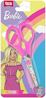 Tesoura Escolar Barbie, Tris, 7897476683812, Rosa