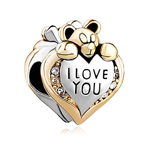 Abalorios de corazón I Love You de cobre para expresar sentimientos reales