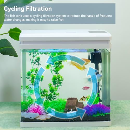 BINANO Binano Beginner Betta 6 Gallon Fish Tank Aquarium Kit Desligamento Inteligente Temporizado, S