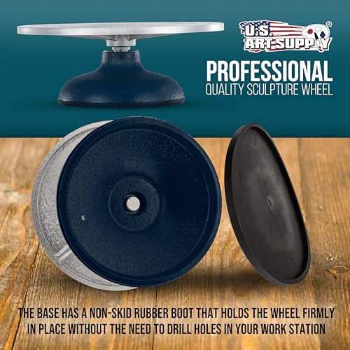 US Art Supply Large 12" Diameter Sculpting Wheel- Heavy Duty All Metal Construction & Turntable with Ball Bearings by U.S. Art Supply - Image 4