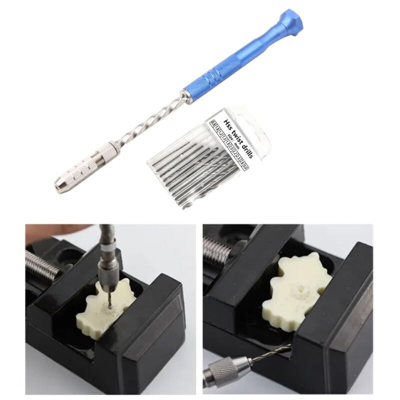 DIY Tools Set for Epoxy Resin Blue Semi Automatic Pin Hand Twist Drill