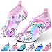 Jiamus, scarpe da bagno per bambini, nuoto, spiaggia, ad asciugatura rapida, bare, ragazzi, ragazze, neonati, yoga, piscina, (un unicorno rosa), 24/25 EU