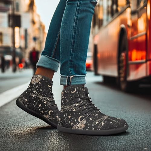 Image of Binienty Zero Drop Sole Barefoot Men's Women's PU Leather Flat Minimalist Barefoot Sneakers Athletic Shoes Waterproof
