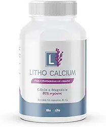 Litho Calcium – Cálcio Magnésio Premium Algas Marinhas Lithothamnium - 72 Minerais Biodisponíveis Anti-idade Ossos Fortes Energia Vitalidade 90 Cápsulas Vegetais