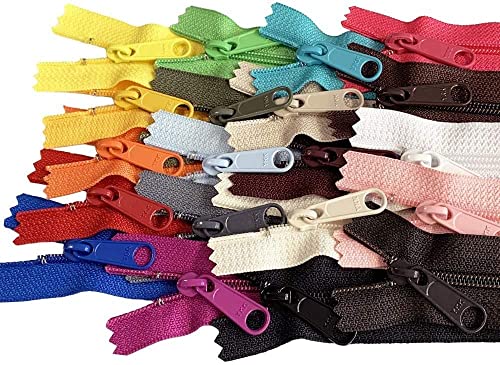 Image of 20pcs Assorted Colors - YKK #4.5 Coil Handbag Long Pull Zippers - Made in The United States (24" Inches)