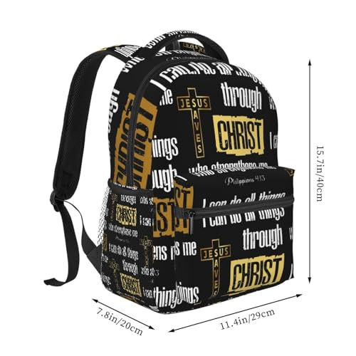 Jesus Cross Laptop Backpack for Travel Lightweight Bookbag Large Capacity Christian Bag Casual Daypack2