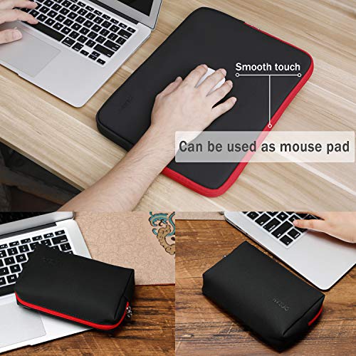 Hyzuo 13 Inch Laptop Sleeve Case Bag Compatible With Macbook Air 13 2018-2021 M1/Macbook Pro 13 2016-2021 M1/Ipad Pro 12.9 2018-2021 M1/ Xps 13/ Surface Pro X 7 6 5 4/ Samsung Galaxy Book S, Black Red #TOP5
