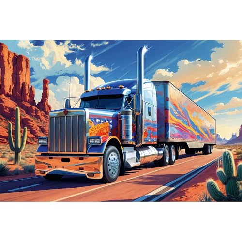 Trefl - LKW auf der Straße - Puzzle 160 Teile - Buntes Puzzle mit einem Truck, kreative Unterhaltung, Spaß für Kinder ab 6 Jahren