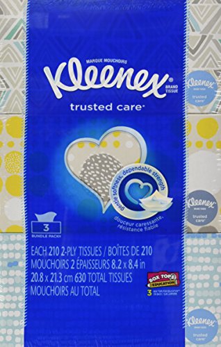 Image of Kleenex 2-Ply White Tissues, A4016, 210 Count (Pack of 3)