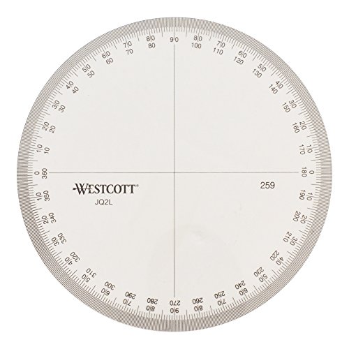 Westcott 4-Inch Circular Protractor Measuring Tool (259)