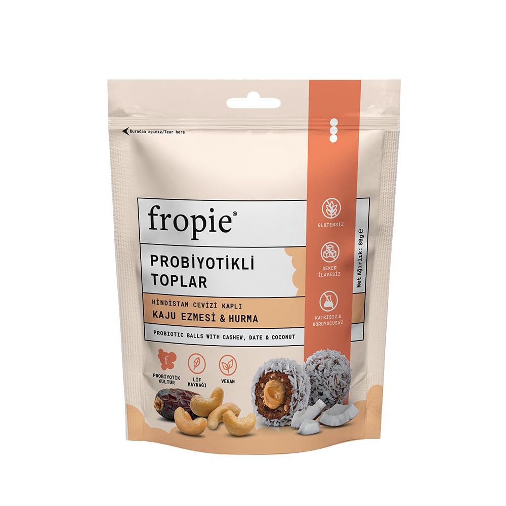 Fropie Probiyotik Topları - Hindistan Cevizi Kaplı & Kaju Ezmeli 80 gr