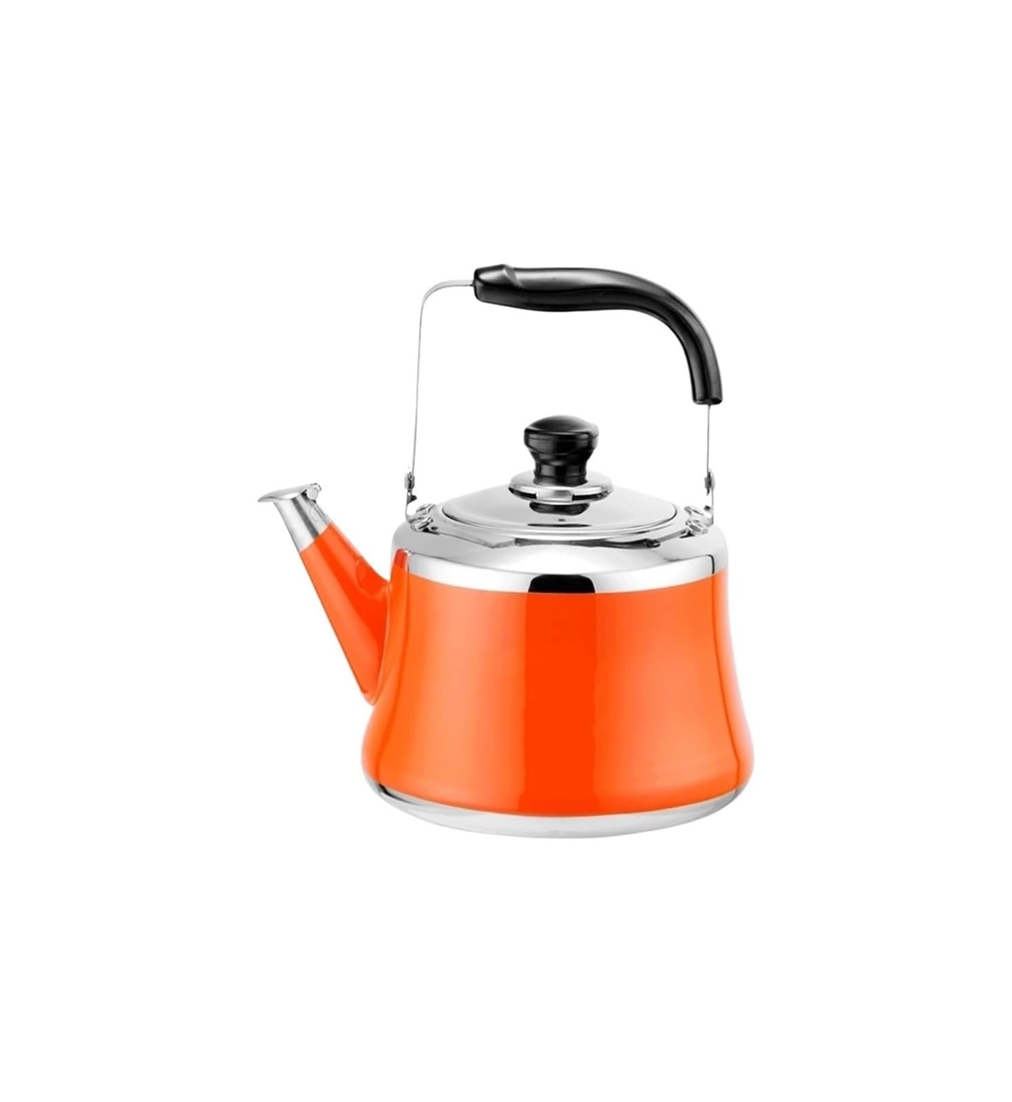 FGJsfhrDTU Small Tea Kettle with Infuser, Cute Whistling Teapot, 304 Stainless Steel Teakettle(Orange,2L)