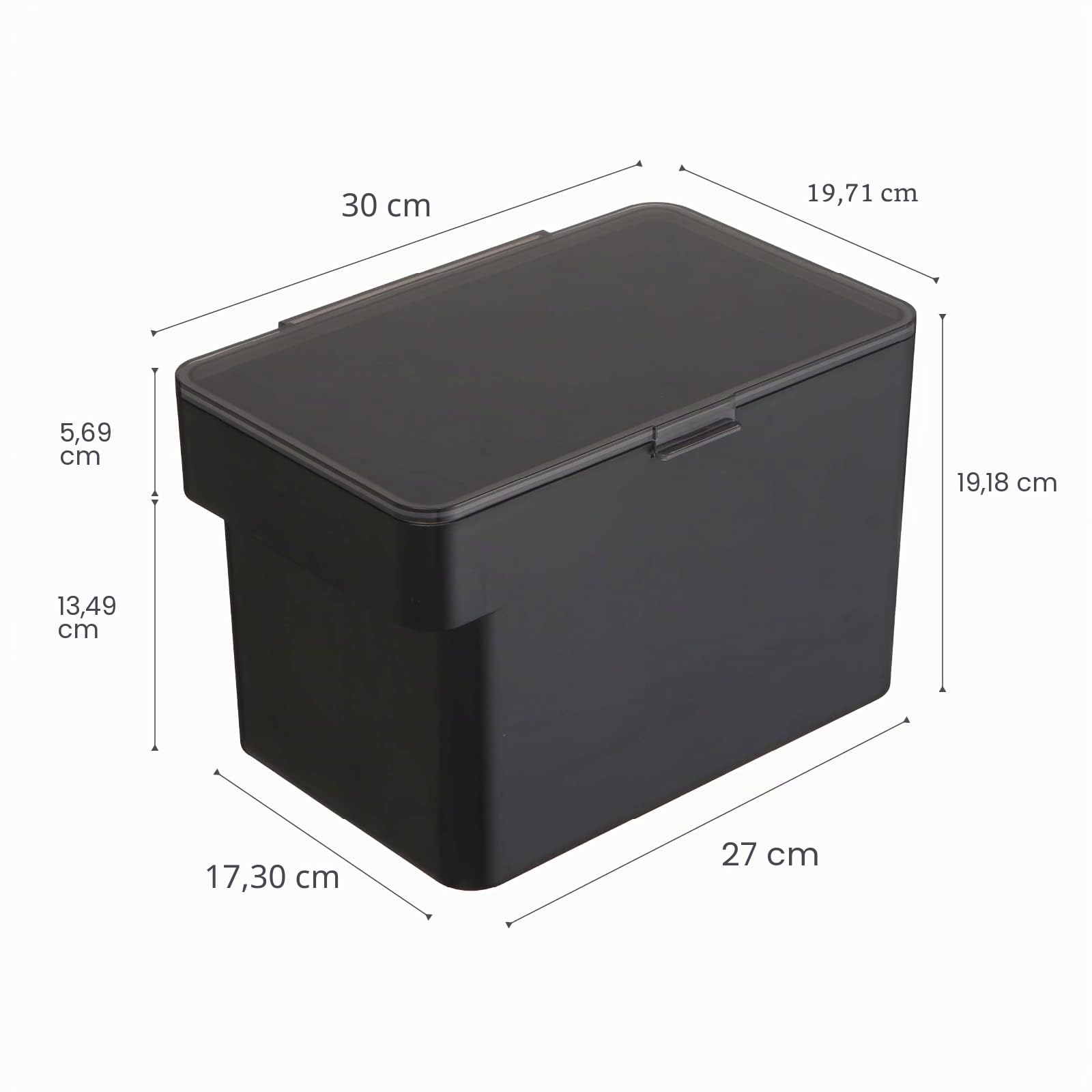 YAMAZAKI 5612 TOWER Pet Food Container (3,5 kg), black, ABS Resin/Silicone, 30 x 19.7 x 19.2 cm