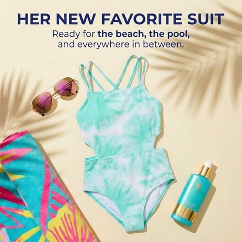 Image of Kanu Surf Girls' Beach Girl Sport Cut-Out One Piece Swimsuit