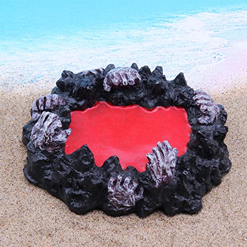 Hellfire Dood Ornament Decoraties Aquarium Fish Tank Decor Schedel Halloween Spookachtig Reptiel Schildpad Hagedis Tanks Terrarium Duivel Sculptuur Collectie Beeldje Standbeeld Huisdier - Afbeelding 6