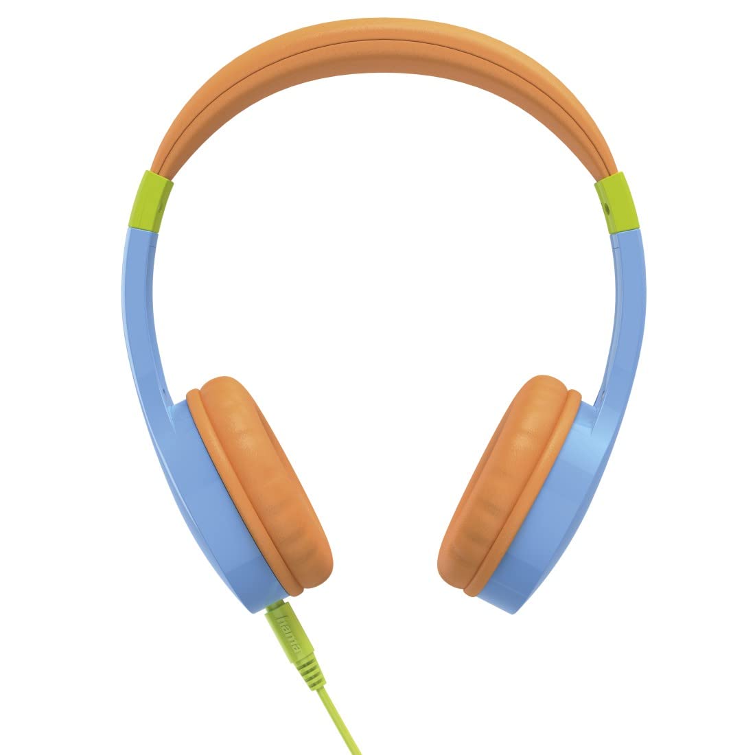 Hama Children's Headphones (Stereo Headphones, Wired Children's Headphones with 85 dB, On-Ear Headset, 120 cm Audio Cable, 3.5 mm Jack) Blue/Orange