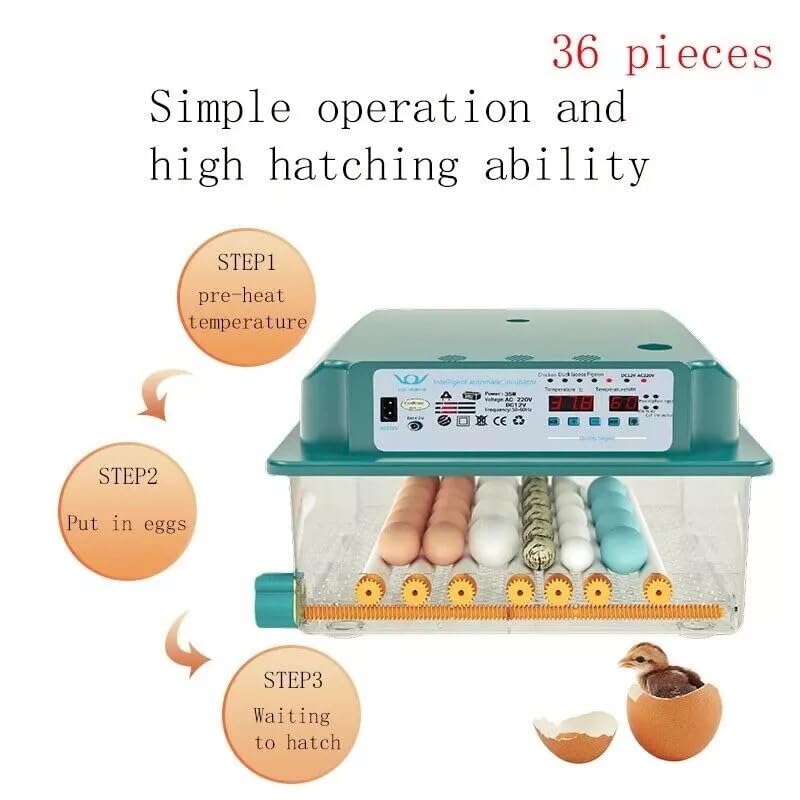 ele ELEOPTION 36 Egg Incubator for Chicken Eggs Poultry Automatic Egg Turning and Humidity Control Hatcher Temp Control INncubators for Hatching Eggs
