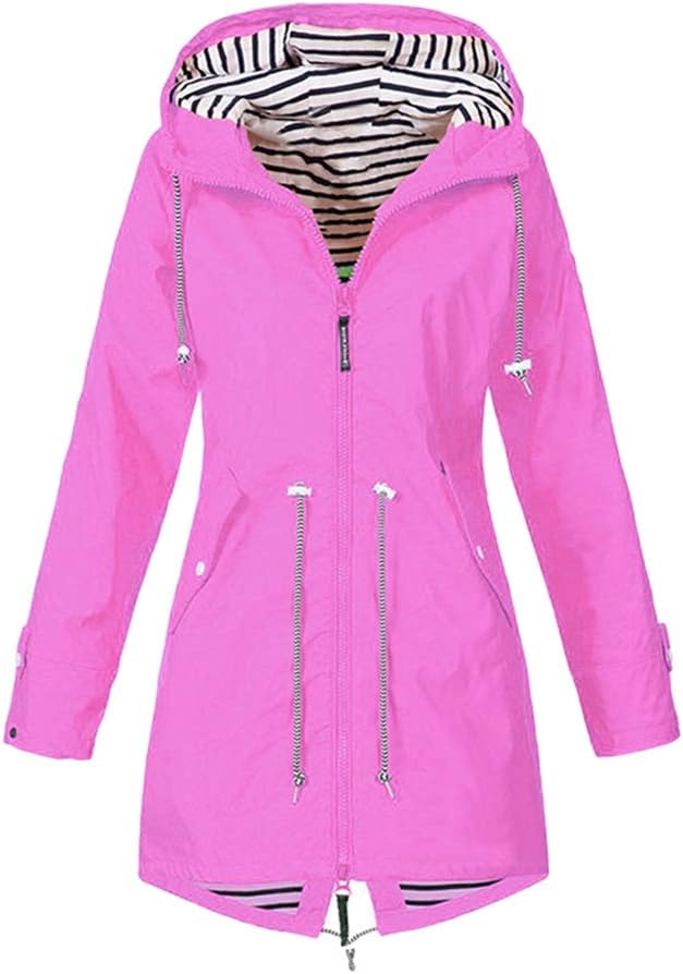 Onsoyours Veste De Pluie Femme Manteau Imperméable Poncho Pluie à