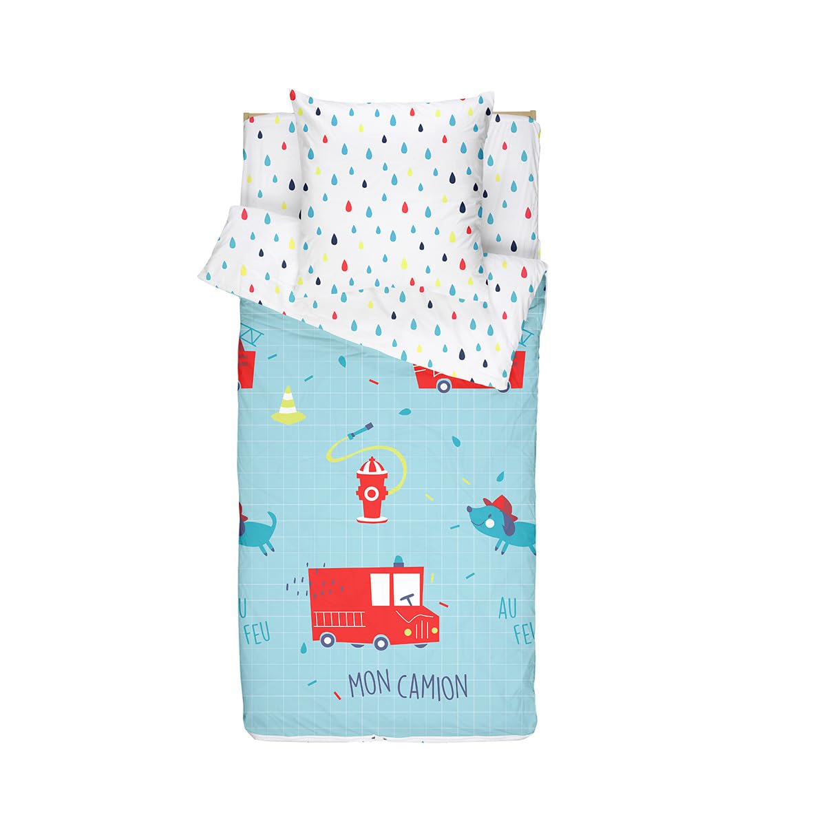 Parure Letto Bambini Pompiere - 3 Pezzi, Cotone, 90x140 Cm, Per Letti Evolutivi - Foto 5