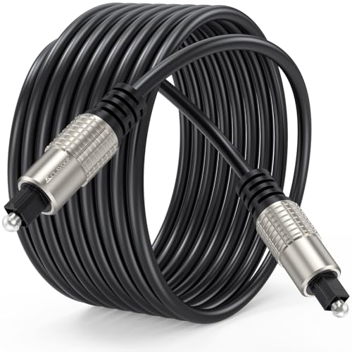 CLAVOOP Digital Optical Audio Cable 10 Feet, Long Fiber Optic Toslink SPDIF Optical Cord Replacement for Soundbar Amplifier Digital TV Vizio LG Home Theater PS4 DVD Xbox