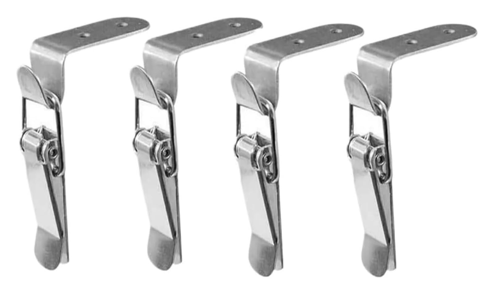 Fagoritime 4Pcs 90 Degrees Buckle Hook Lock, 90 Degree Duck Mouth Stainless Steel Spring Loaded Draw Toggle Latch 4 Pcs