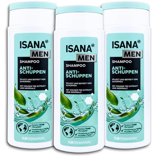 3 er Pack ISANA MEN Shampoo Anti-Schuppen 3 x 250 ml