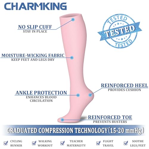 Image of Compression Socks (7 Pairs), 15-20 mmhg is BEST Graduated Athletic & Medical for Men & Women, Running, Flight, Travel, Nurses, Pregnant - Boost Performance, Blood Circulation
