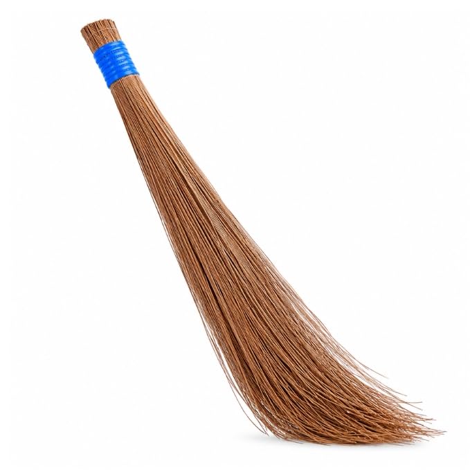 Traditional Coconut Stick Broom (Seekh Jhaadu) 40 Inch | Washable Coconut Leaf Grass Broom with Firm Comfortable Grip | Ideal for Wet Surface, Bathroom, Garden & Outdoor Cleaning | 400g | Pack of 1-picture-30