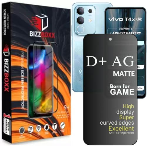 Image of Military-Grade Gorilla Tempered Glass Compatible For Vivo T4x 5G D+ AG Matte Edge To Edge Coverage With Easy Installation Kit for Smartphone(For Vivo T4x - 6.72 Inch) - Pack of 1