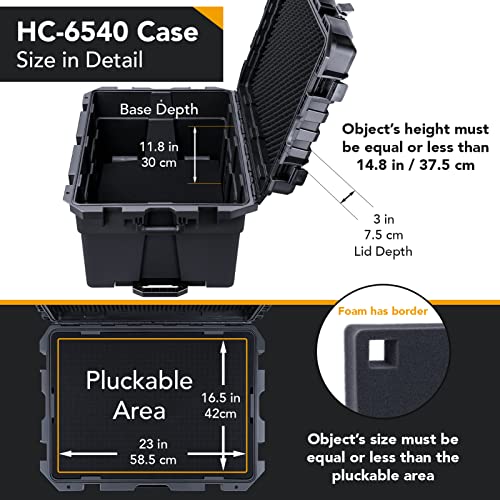 Lykus Hc-6540 Large Waterproof Hard Case With Wheels And Customizable Foam, Interior Size 25.6X18.9X15 Inch, Suitable For Large Electronic Equipment And More #TOP2