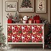 CHDITB Red Christmas Peel and Stick Wallpaper,Xmas Self Adhesive Wallpaper for Winter Holiday Party Decor Xmas Wall Decals(44x300cm) Christmas Elk Wall Stickers for Cabinets Drawer Covering Papers #4