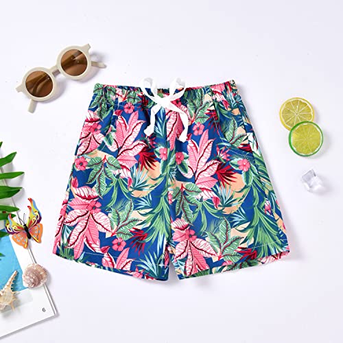 fioukiay Toddler Baby Boys Hawaiian Button T-Shirts Floral Shorts Sets Little Kids Hawaiian Clothes Outfits 9-10 Years — view 5