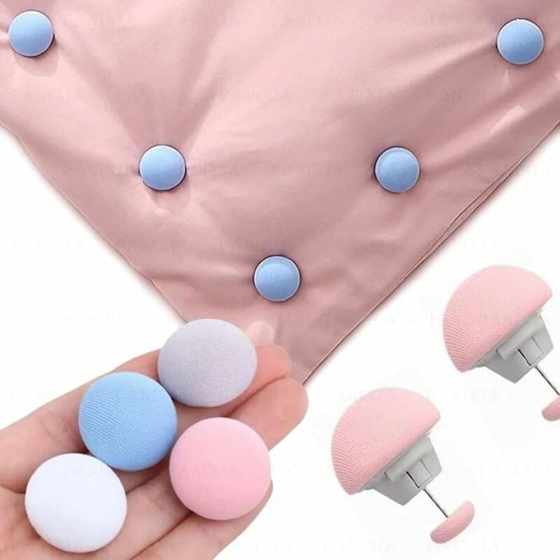 Bedsheet Holder Clips for Mattress & Sofa Covers (Set of 15) Mushroom Shape Anti-Slip Bed Sheet Fasteners, No-Pin No-Damage Fixer for Bedding, Quilt & Couch Covers (Random Color)-image-19