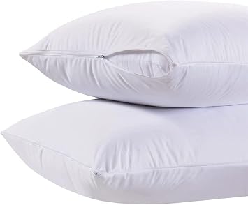 White Classic Pillow Cases Queen Size Set of 2 - 20 x 30 Ultra-Soft Queen Pillow Protectors with Zipper, 200 Thread Count, Envelope Closure, Pillow Shams