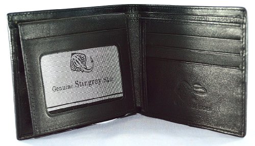 GENUINE STINGRAY LEATHER w/ROW BIFOLD MEN's WALLET CLASSIC BLACK NEW FREE SHIPPNG4