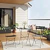 Bistro Table and Chairs Set of 2, 3 Piece Outdoor/Indoor Folding Patio Bistro Sets, 2 Chair Patio Furniture Set with Table, Premium Frame Foldable Coffee Tables for Balcony, Yard, Garden, Black #2