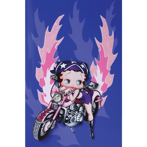 Betty Boop Biker carte de voeux retro moto et illustration pin-up rock