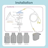Vista 4 de Maymom MyFit - Juego de bridas de 0.827 in, conector de base de tubo de protección pequeño compatible con bomba Medela en estilo Maxflow, no piezas
