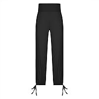 Vista 203 de Pantalones capri para mujer, estilo casual, de verano, elásticos, de cintura alta, pantalones de yoga, ajuste atlético, pantalones deportivos