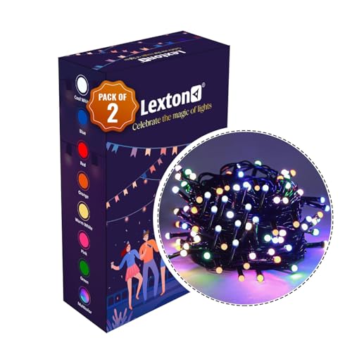 Image of Lexton 40 LED Power Pixel Serial String /Fairy Light | Plug Sourced | Suitable for Home & Outdoor Decoration, Diwali, Christmas, Ramadan, Wedding, Party, Festival (Pack of 2, Multicolor)