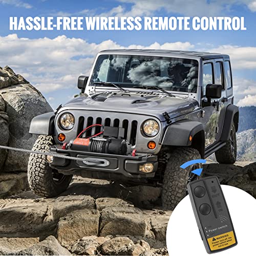 Vevor ELECTRIC WINCH 4500LBS Electric Winch, 12V 4500 Lb Load Capacity Nylon Rope Winch, Ip55 1/4 Inch X 39Ft Atv Utv Winch With Wireless Handheld Remote & Hawse Fairlead For Towing Jeep Off-Road Suv Truck Car Trailer Boat thumb #5