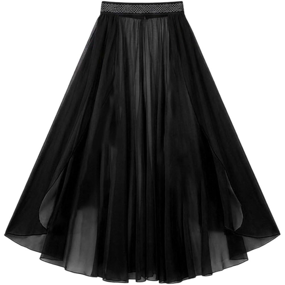 Hrippy Mesh Dance Waistband Skirt, Modern Lyrical Costume for Women Dance Practice and on Performance