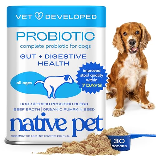 Native Pet Probiotics for Dogs - Dog Probiotics Powder for Digestive...