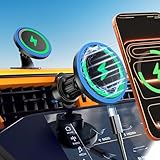 MagSafe Car Mount Charger, 3 in 1 [LED RGB HandsFree] Wireless Car Charger, Magnetic Phone Holders for Your Car- Fast Charging Car MagSafe Charger for iPhone 17/16/15/14/13/12 Series, for Men Women