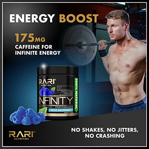 Rari Nutrition Infinity Pre Workout Performance - Pre Workout For Women And Men, High-Performance Energy Powder - 30 Servings - Blue Raspberry #TOP2