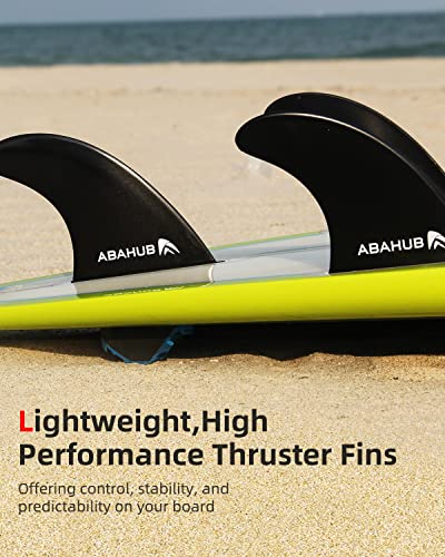 image for Abahub Surfboard Thruster Fins Set, Compatible with FCS Style Fin Box,