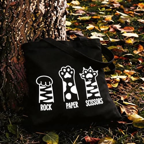 Xuzoueisp Cat Tote Bag for Women Canvas, Cute Tote Bag for Mom Teacher Friends Shopping Travel, Cat Lover Gifts for Women Birthday Christmas by Xuzoueisp - Used condition - Image 5